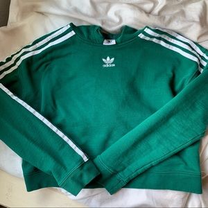 Green Adidas Cropped Hoodie